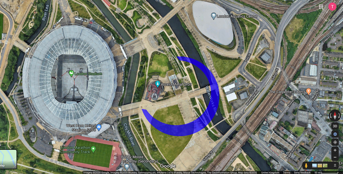 Google maps screen shot